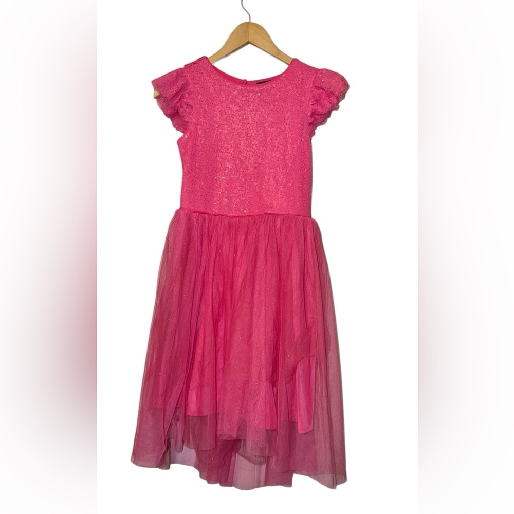 Lilt Hot Pink Sequin Bodice Tulle overlay Dress Sz xl 14/16